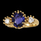 Ceylon sapphire and diamond spike ring