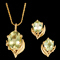 Lemon quartz leaf necklace and earrings