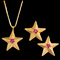 Ruby star necklace and earrings