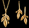 Leaf blossom necklace & earrings